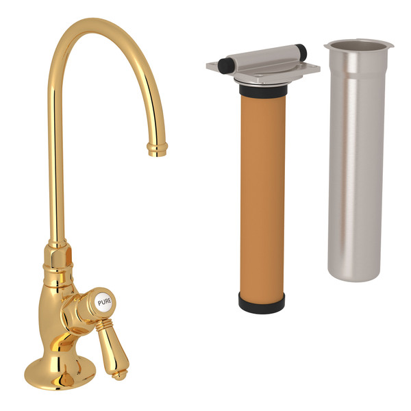 San Julio C-Spout Filter Faucet - Italian Brass with Metal Lever Handle | Model Number: AKIT1635LMIB-2 - Product Knockout