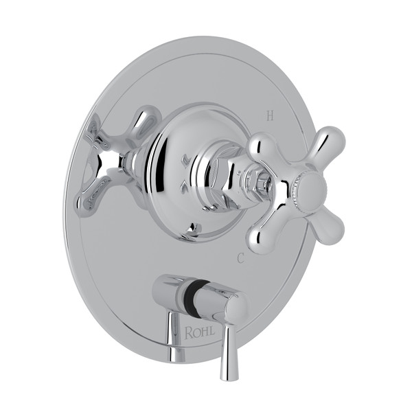 Garniture pour valve pression équilibrée avec déviateur Verona - Chrome poli avec poignée en croix  | Numéro de modèle: ARB2410NXMAPC - Produit épuisé