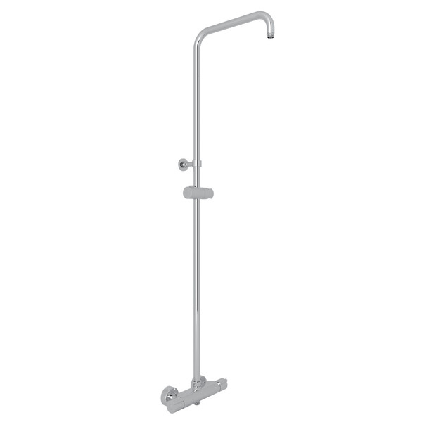 Mod-Fino Exposed Wall Mount Thermostatic Shower with Diverter Riser and Sliding Handshower Parking Bracket - Polished Chrome | Model Number: C72-APC - Product Knockout