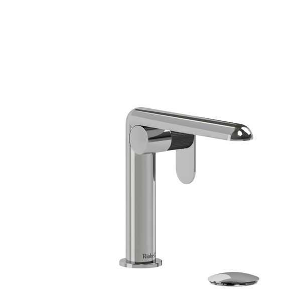 Ciclo Single Handle Bathroom Faucet  - Chrome and Black with Lined Lever Handles | Model Number: CIS01LNCBK - Product Knockout