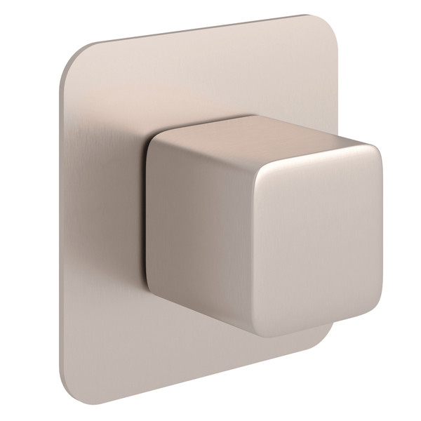 DISCONTINUED-Quartile Trim for Volume Control - Satin Nickel with Cube Knob Handle | Model Number: CU31HB-STN/TO - Product Knockout