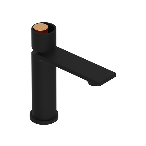 Robinet de salle de bain à poignée simple Eclissi - Noir mat avec accent Or satiné et poignée circulaire  | Numéro de modèle: EC01D1IWMBG - Produit épuisé