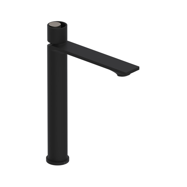 Eclissi Single Handle Tall Bathroom Faucet - Matte Black with Satin Nickel Accent with Circular Handle | Model Number: EC02D1IWMBN - Product Knockout