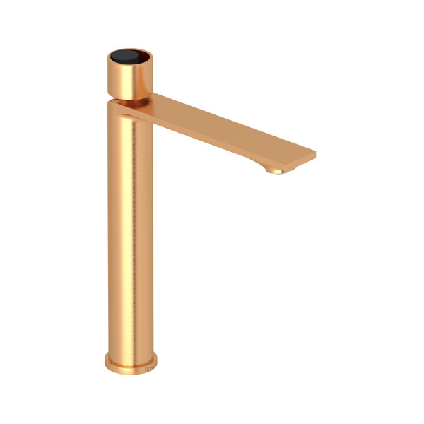 Eclissi Single Handle Tall Bathroom Faucet - Satin Gold with Matte Black Accent with Circular Handle | Model Number: EC02D1IWSGB - Product Knockout