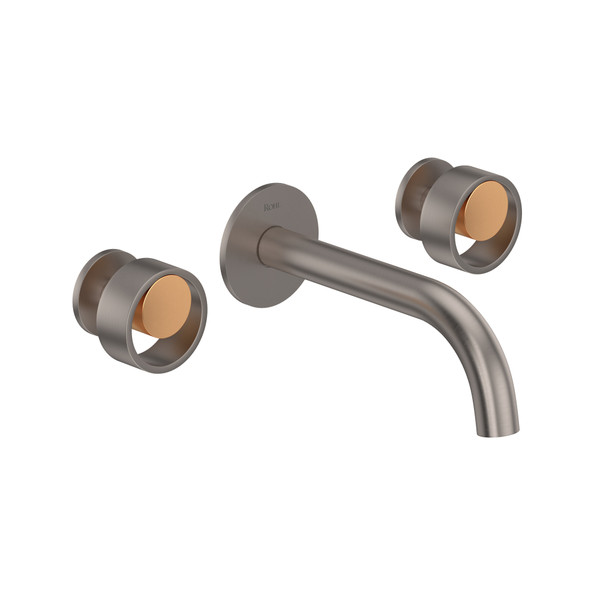 Eclissi™ Wall Mount Lavatory Faucet Trim With C-Spout - Satin Nickel/Satin Gold | Model Number: EC08W3IWSNG