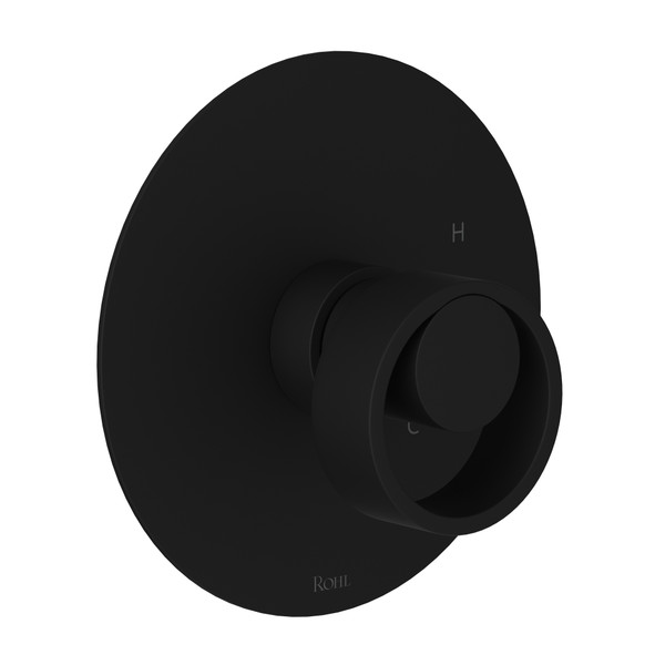 Eclissi Pressure Balance Trim without Diverter - Matte Black with Circular Handle | Model Number: EC10W1IWMB - Product Knockout