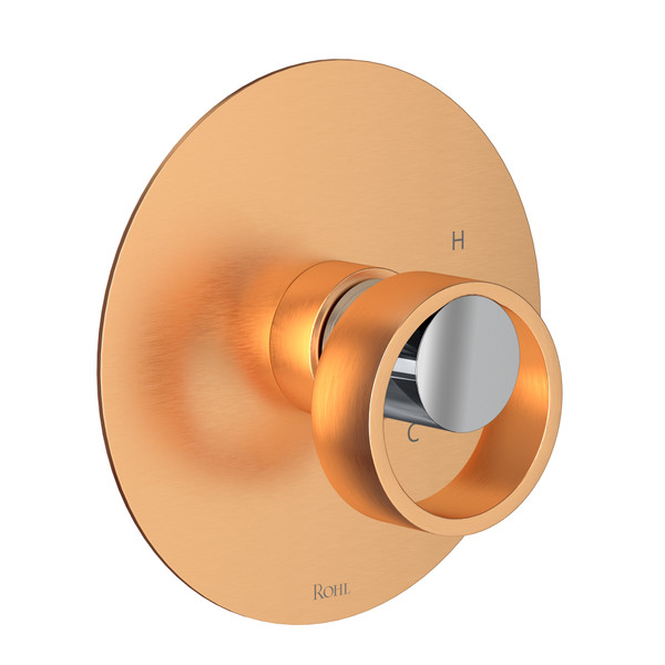 Eclissi Pressure Balance Trim without Diverter - Satin Gold with Polished Chrome Accent with Circular Handle | Model Number: EC10W1IWSGC - Product Knockout