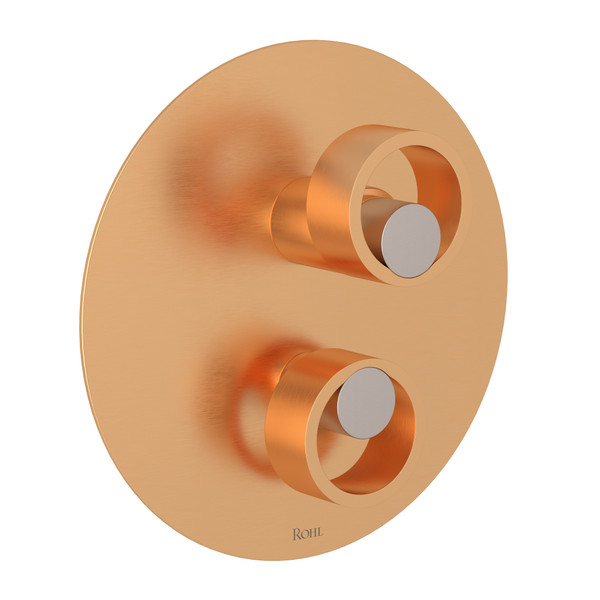 Eclissi Pressure Balance Trim with Diverter - Satin Gold with Satin Nickel Accent with Circular Handle | Model Number: EC11W1IWSGN - Product Knockout