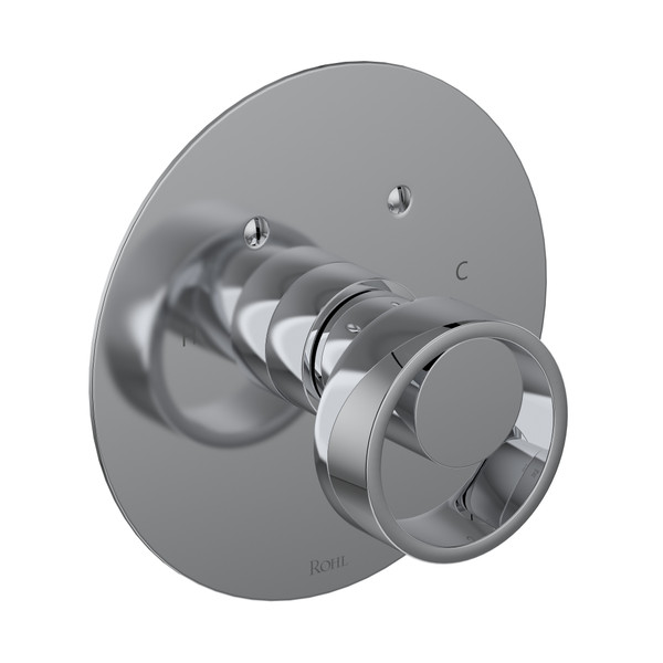 Eclissi 3/4 Inch Thermostatic Trim without Volume Control - Polished Chrome with Circular Handle | Model Number: EC13W1IWAPC - Product Knockout