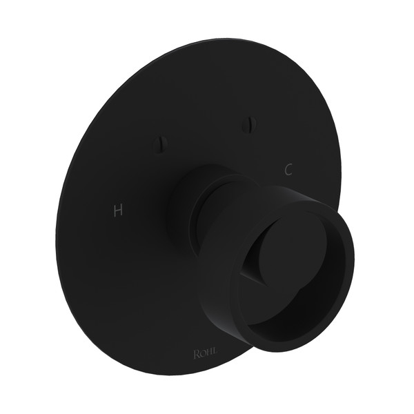 Garniture thermostatique de 3/4" sans contrôle de débit Eclissi - Noir mat avec poignée circulaire  | Numéro de modèle: EC13W1IWMB - Produit épuisé