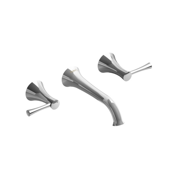 Robinet de salle de bain mural Edge - Chrome avec poignées à levier  | Numéro de modèle: ED03LC - Produit épuisé