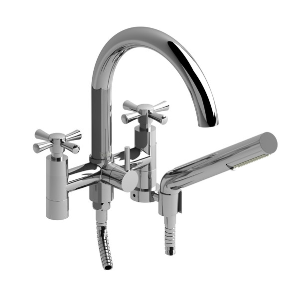 Edge Two Hole Tub Filler Without Risers  - Chrome with Cross Handles | Model Number: ED06+C - Product Knockout