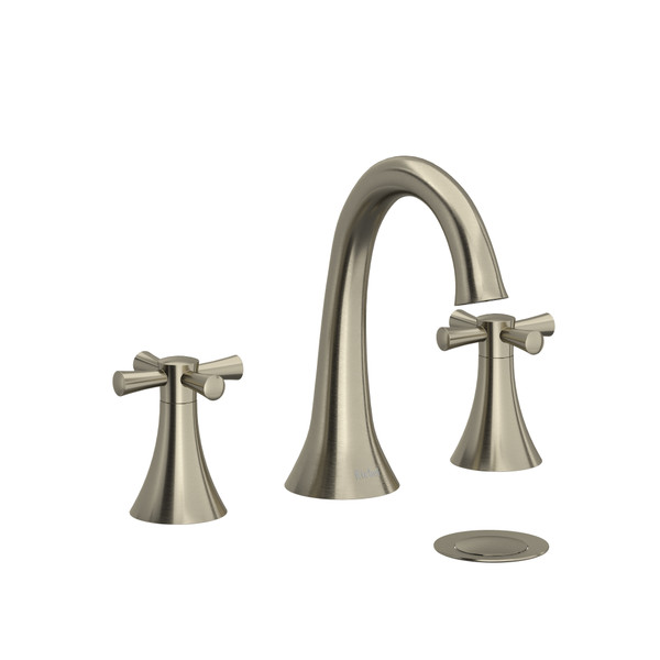 DISCONTINUED-Edge Widespread Lavatory Faucet 1.0 GPM - Brushed Nickel with Cross Handles | Model Number: ED08+BN-10 - Product Knockout