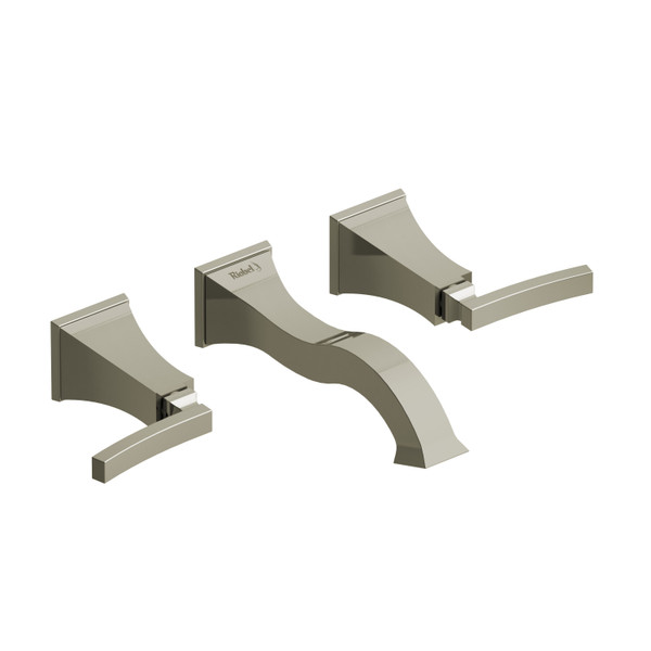 DISCONTINUÉ -Robinet de salle de bain mural Eiffel - Nickel poli avec poignées à levier | Numéro de modèle: EF03LPN-10 - Produit épuisé