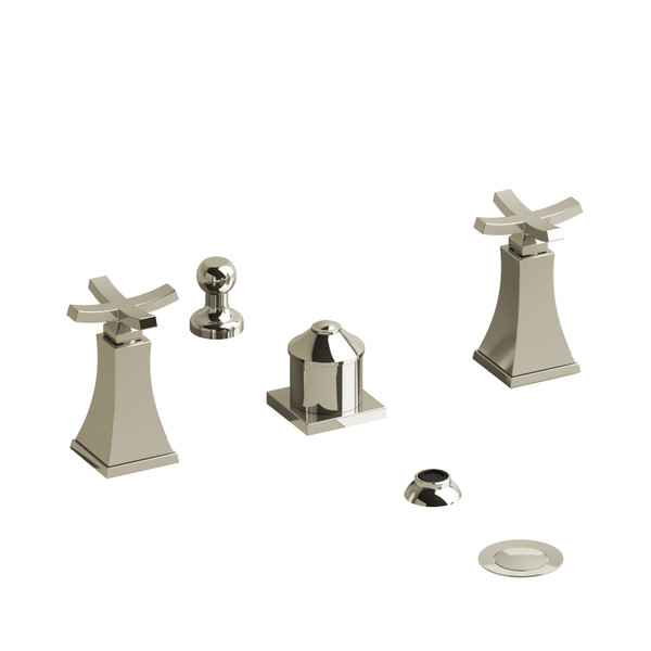 DISCONTINUED Eiffel™ Two Handle Deck Mount Bidet - Polished Nickel | Model Number: EF09+PN