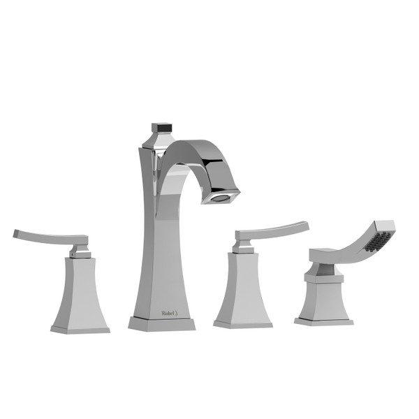 DISCONTINUÉ -Garniture​​​​​​​ de robinet de bain​​​​​​​ sur comptoir 4 trous Eiffel - Chrome avec poignées à levier | Numéro de modèle: EF12LC - Produit épuisé