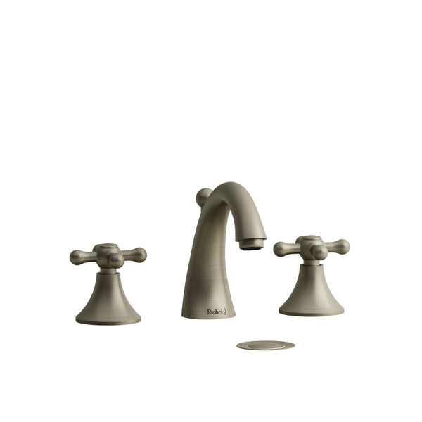 Classic Widespread Lavatory Faucet  - Brushed Nickel with Cross Handles | Model Number: FI08+BN - Product Knockout