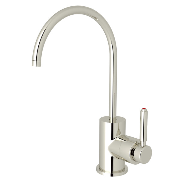 Lux Contemporary C-Spout Hot Water Faucet - Polished Nickel with Metal Lever Handle | Model Number: G7545LMPN-2 - Product Knockout