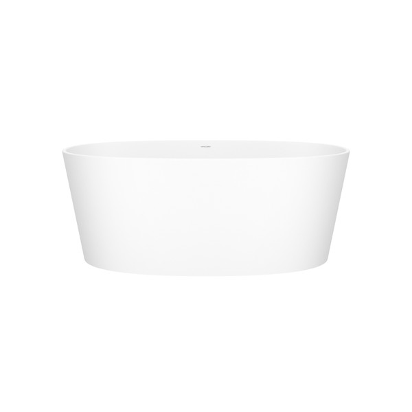 ios 59-1/2 Inch X 31-5/8 Inch Freestanding Soaking Bathtub in Volcanic Limestone&trade; with No Overflow Hole - Matte White | Model Number: IOSM-N-SM-NO - Product Knockout