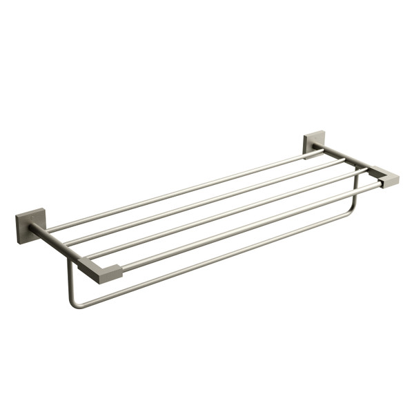 Kubik 24 Inch Towel Bar With Shelf  - Brushed Nickel | Model Number: KS9BN - Product Knockout