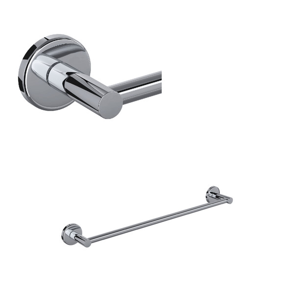 Lombardia Wall Mount 18 Inch Single Towel Bar - Polished Chrome | Model Number: LO1/18APC - Product Knockout