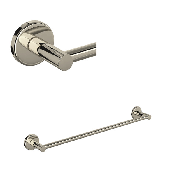 Lombardia Wall Mount 24 Inch Single Towel Bar - Polished Nickel | Model Number: LO1/24PN - Product Knockout