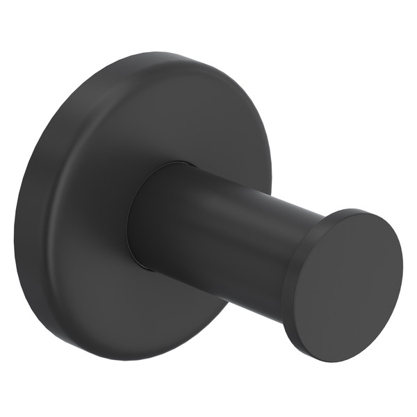 Lombardia Wall Mount Single Robe Hook - Matte Black | Model Number: LO7MB - Product Knockout