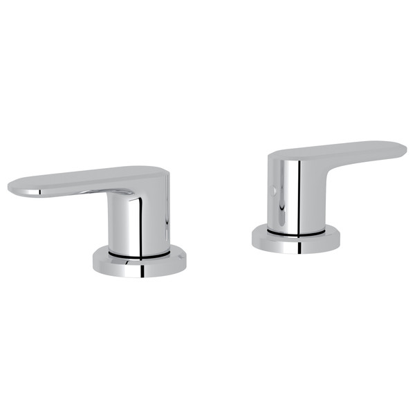 DISCONTINUED-Meda Set of Hot and Cold 1/2 Inch Sidevalves - Polished Chrome with Metal Lever Handle | Model Number: LV120L-APC - Product Knockout