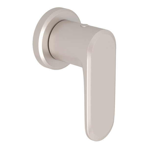 DISCONTINUED-Meda Trim for Volume Control and 4-Port Dedicated Diverter - Satin Nickel with Metal Lever Handle | Model Number: LV195L-STN/TO - Product Knockout