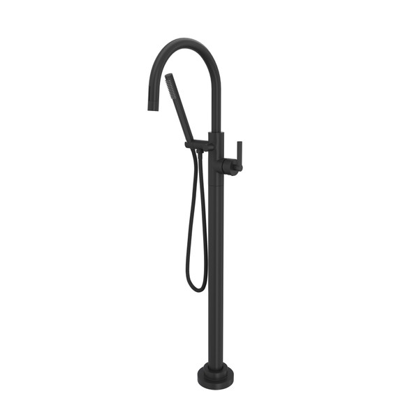 DISCONTINUED Lombardia® Single Hole Floor Mount Tub Filler Trim - Matte Black | Model Number: M2287LMMB/TO