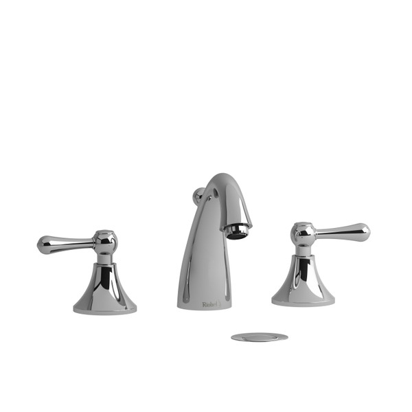 DISCONTINUED-Classic Widespread Bathroom Faucet - Chrome with Lever Handles | Model Number: MA08LC-10 - Product Knockout