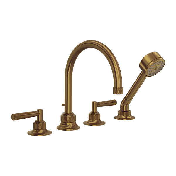 DISCONTINUED Graceline® 4-Hole Deck Mount Tub Filler - French Brass | Model Number: MB06D4LMFB
