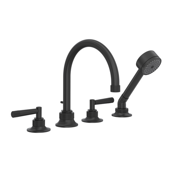 Graceline® 4-Hole Deck Mount Tub Filler - Matte Black | Model Number: MB06D4LMMB