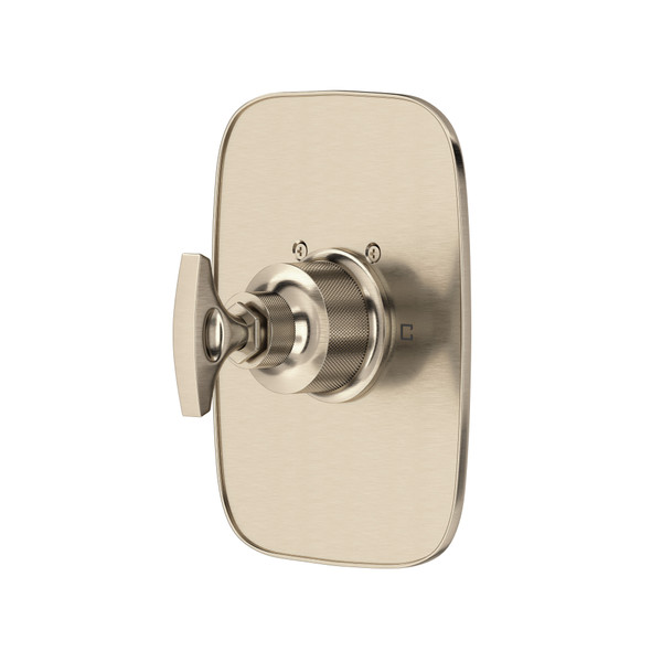 Graceline Thermostatic Trim Plate without Volume Control - Satin Nickel with Metal Dial Handle | Model Number: MB2040NDMSTN - Product Knockout