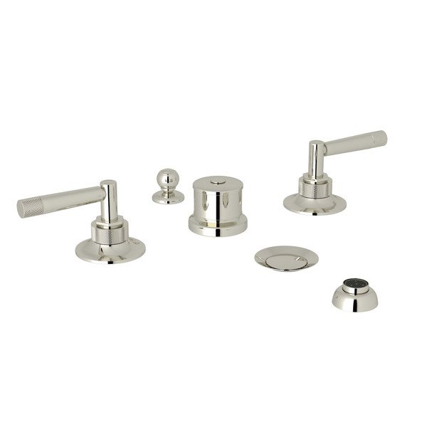 DISCONTINUED-Graceline 5-Hole Bidet Faucet - Polished Nickel with Metal Lever Handle | Model Number: MB2047LMPN - Product Knockout