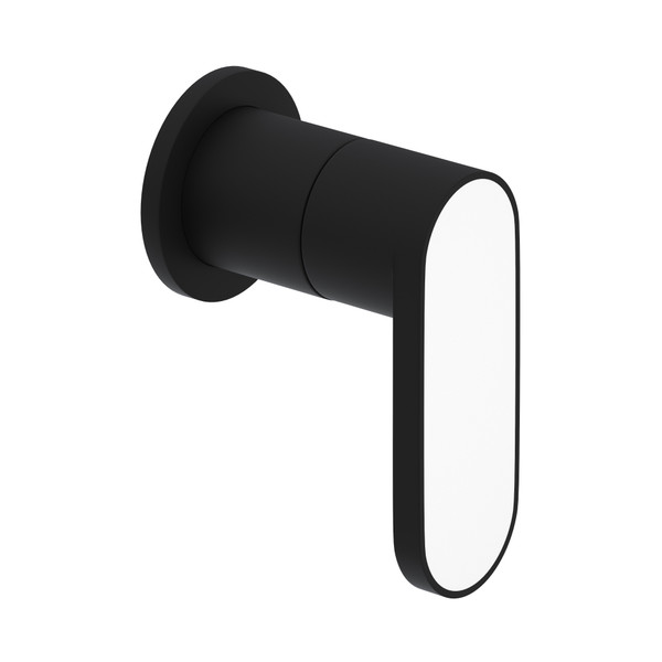 Miscelo Trim for Volume Control and Diverter - Matte Black Spout with Bianco Insert with Lever Handle with Insert | Model Number: MI18W1BLMB - Product Knockout