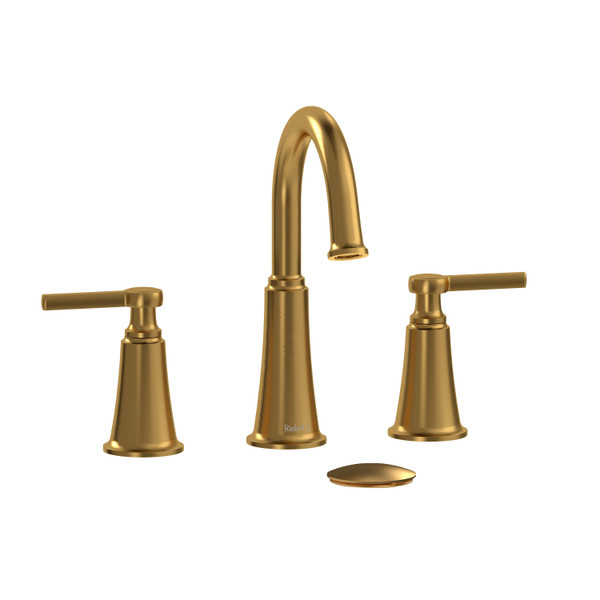 Momenti Widespread Bathroom Faucet with C-Spout  - Brushed Gold with Lever Handles | Model Number: MMRD08LBG - Product Knockout