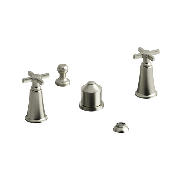 DISCONTINUED Momenti™ Two Handle Deck Mount Bidet - Brushed Nickel | Model Number: MMRD09+BN