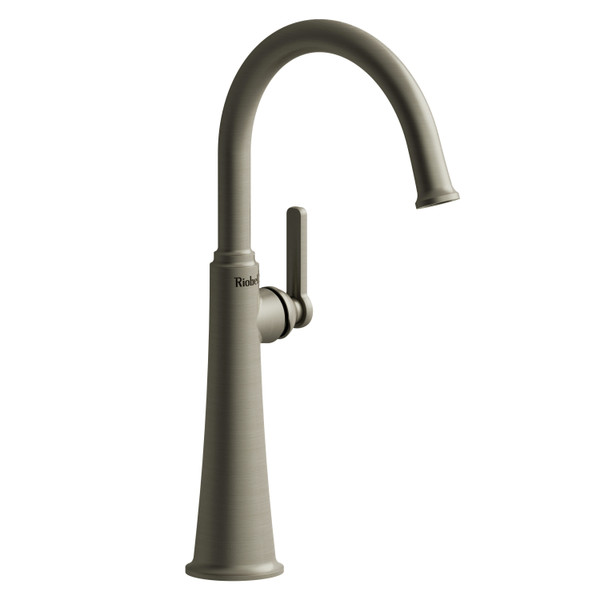 Momenti™ Single Handle Tall Lavatory Faucet With C-Spout - Brushed Nickel | Model Number: MMRDL01JBN