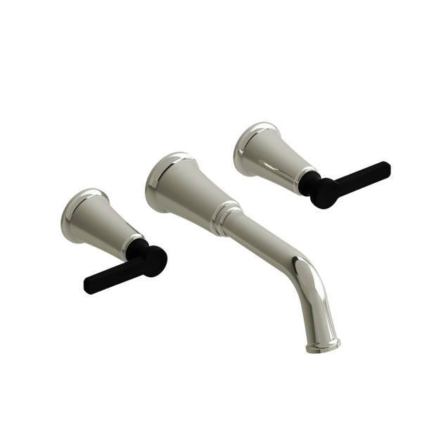 DISCONTINUED Momenti™ Wall Mount Lavatory Faucet - Polished Nickel/Black | Model Number: MMSQ03JPNBK-10