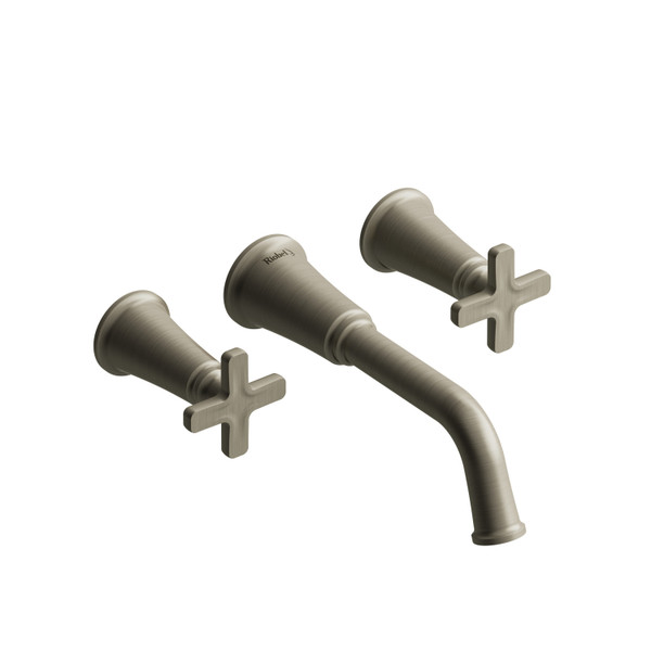 DISCONTINUED Momenti™ Wall Mount Lavatory Faucet - Brushed Nickel | Model Number: MMSQ03XBN-10