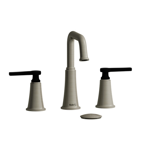 DISCONTINUED Momenti™ Widespread Lavatory Faucet With U-Spout - Brushed Nickel/Black | Model Number: MMSQ08JBNBK-10