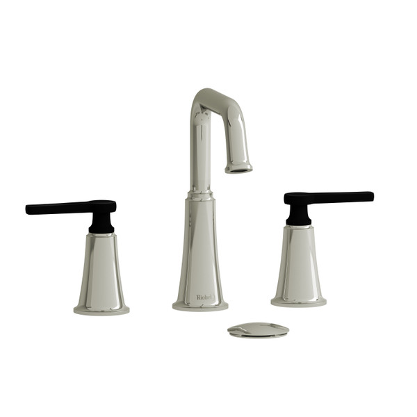DISCONTINUED Momenti™ Widespread Lavatory Faucet With U-Spout - Polished Nickel/Black | Model Number: MMSQ08JPNBK