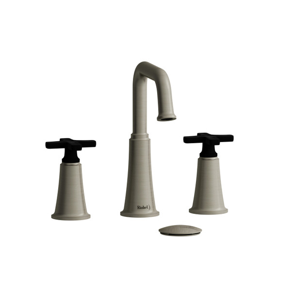 DISCONTINUED Momenti™ Widespread Lavatory Faucet With U-Spout - Brushed Nickel/Black | Model Number: MMSQ08XBNBK