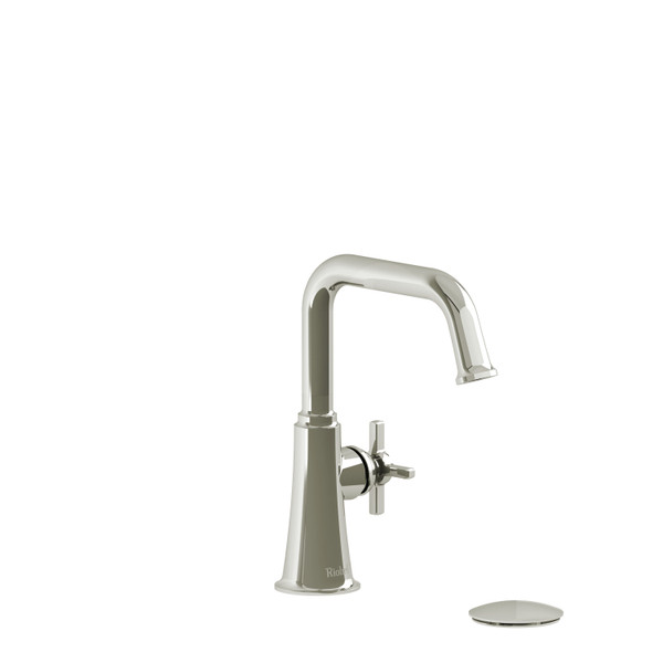 Momenti Single Handle Lavatory Faucet with U-Spout  - Polished Nickel with Cross Handles | Model Number: MMSQS01+PN - Product Knockout