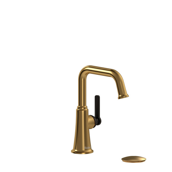 DISCONTINUED Momenti™ Single Handle Lavatory Faucet With U-Spout - Brushed Gold/Black | Model Number: MMSQS01JBGBK