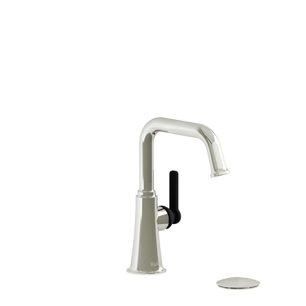 Momenti Single Handle Bathroom Faucet with U-Spout  - Polished Nickel and Black with J-Shaped Handles | Model Number: MMSQS01JPNBK - Product Knockout