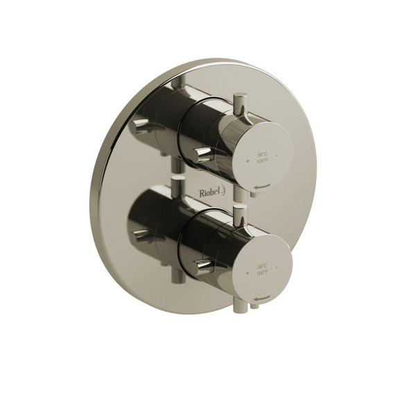 Système multifonction  thermostatique et pression équilibrée ​​​​3/4" Pallace​​​​​​​ - Nickel poli avec poignées en croix  | Numéro de modèle: PATM83+PN - Produit épuisé