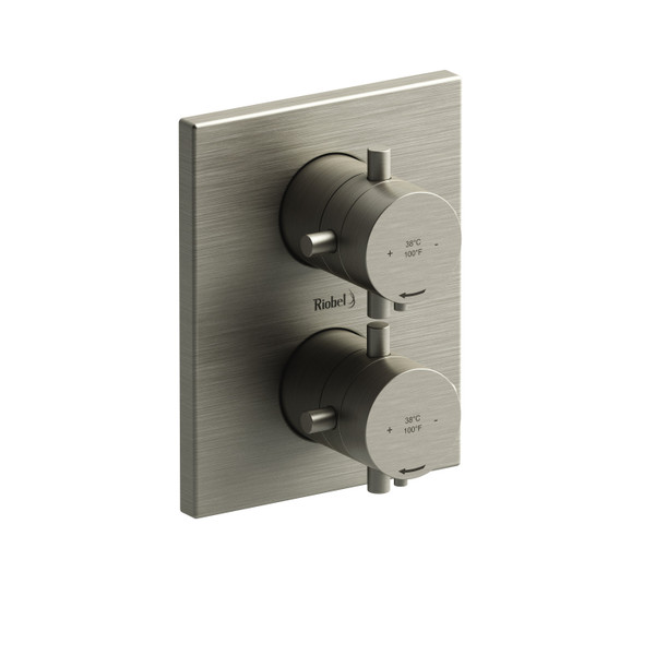 Pallace 3/4 Inch Thermostatic and Pressure Balance Multi-Function System  - Brushed Nickel with Cross Handles | Model Number: PATQ83+BN - Product Knockout