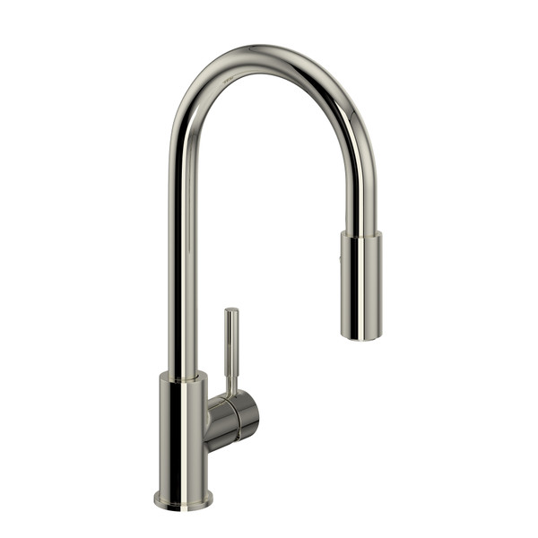 Lux Side Handle Stainless Steel Pulldown Kitchen Faucet - Polished Nickel with Lever Handle | Model Number: R7520PN - Product Knockout